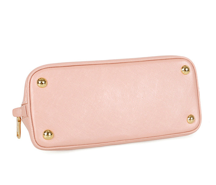 2014 Prada Shiny Saffiano Leather Two Handle Bag BL0838 Light pink for sale